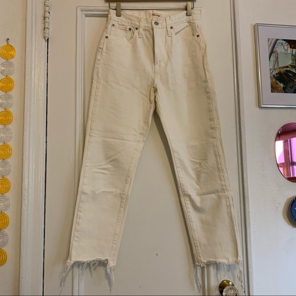 madewell high rise white perfect summer jean